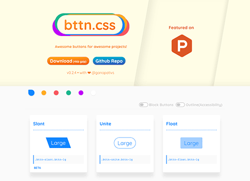 bttn.css – 简单实用的按钮样式库